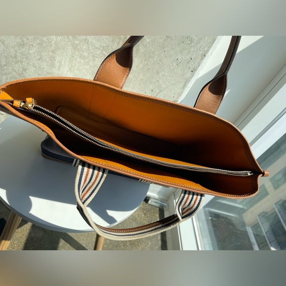 SOLD Tory Burch Perry Medium Multi-Stripe Canvas Tote - Picture 12 of 14